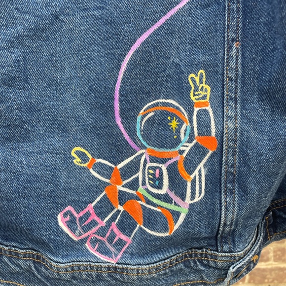Space Painted Jean Jacket - Picture 3 of 5